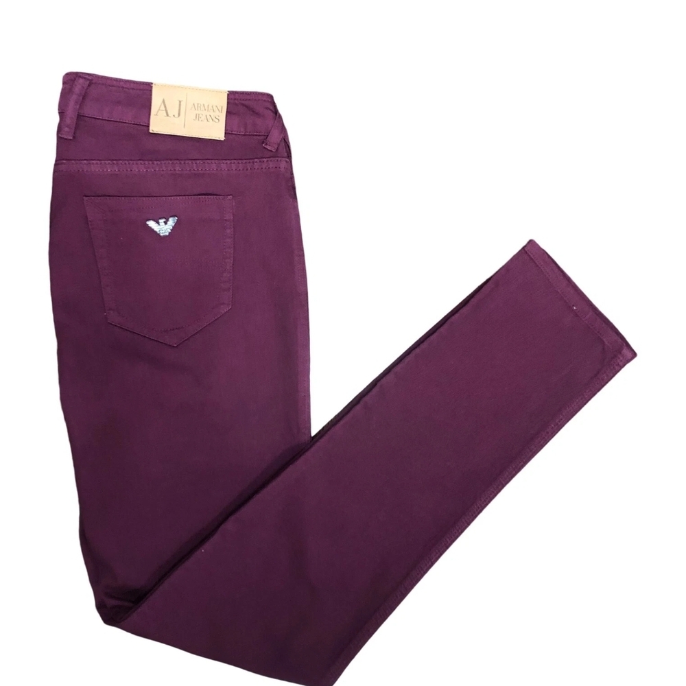 Armani Jeans Burgundy Cotton Pants Size 26 Waist NWOT